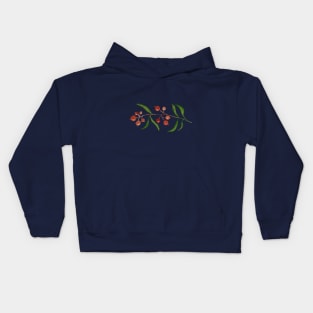 Vibrant Red Berries in Watercolors Kids Hoodie